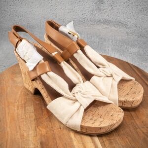Aerosoles Miki Womens Heels Natural‎ Canvas Size 8.5 Summer Boho